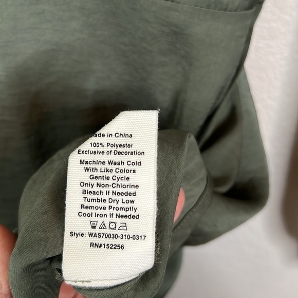 Avec Les Filles Khaki Green Wrap Long Sleeve Mini Dress Size XS - Picture 7 of 10